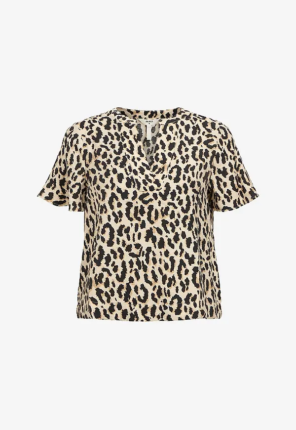 Object - Blus objKarina S/S RE V-neck Top - Beige
