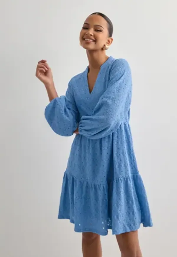 OBJECT - Blå - Objlaila Gia L/S Re Short Dress Noo