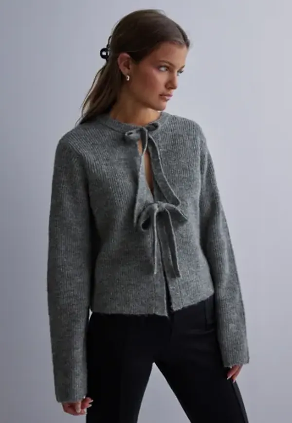 OBJECT - Grå - Objparvi Knit Cardigan Noos