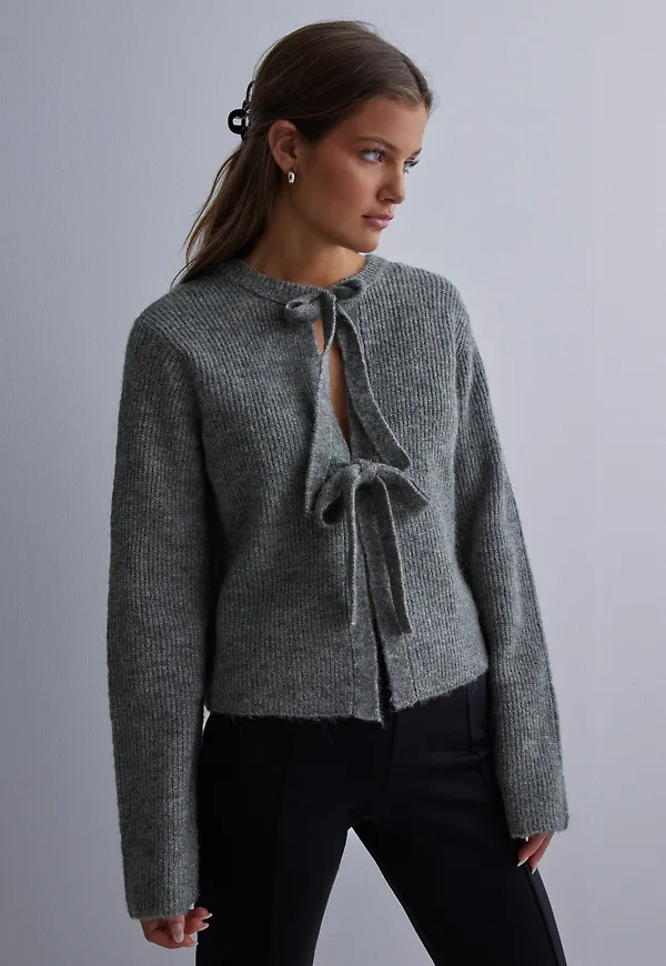 OBJECT - Grå - Objparvi Knit Cardigan Noos