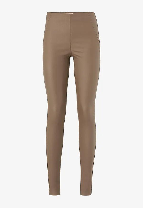 Object - Leggings objBelle MW Coated Leggings - Brun