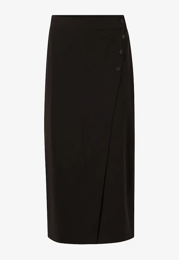 Object - Omlottkjol objCecile Long Wrap Skirt - Svart