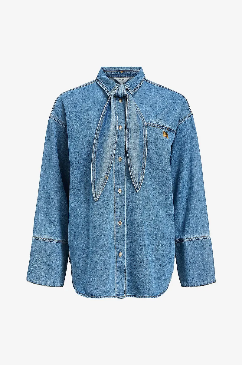 Object - Skjorta objNeel LO L/S Denim Shirt 137 - Blå