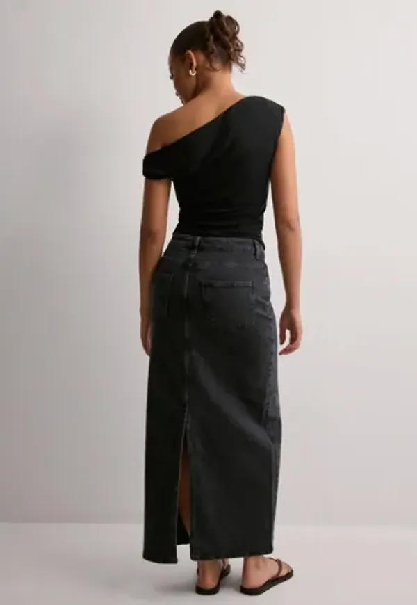 OBJECT - Svart - Objellen Mw Long Denim Skirt Noos