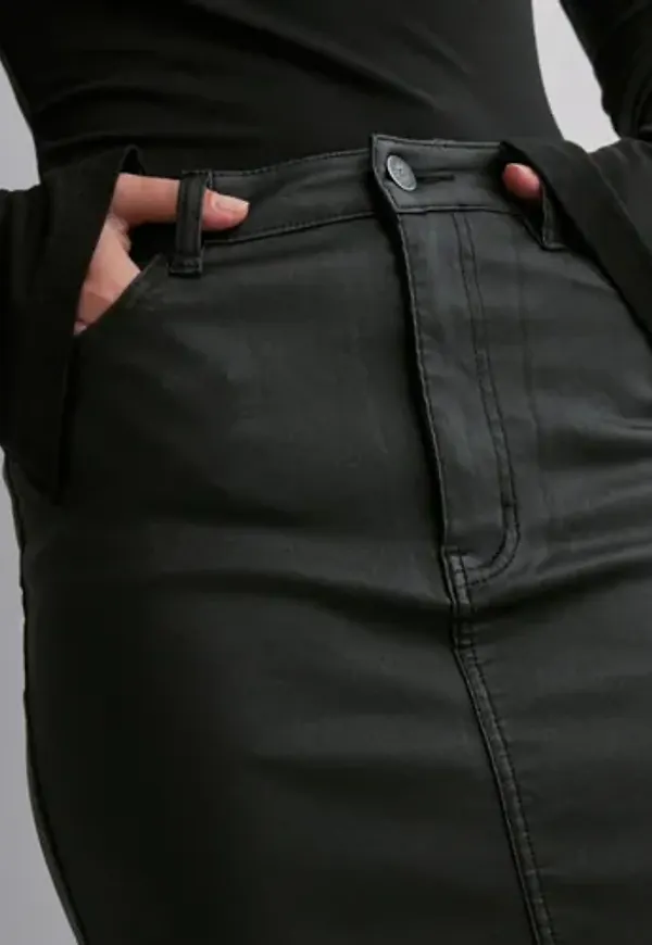 OBJECT - Svart - Objnaya Coated Mw Skirt Noos