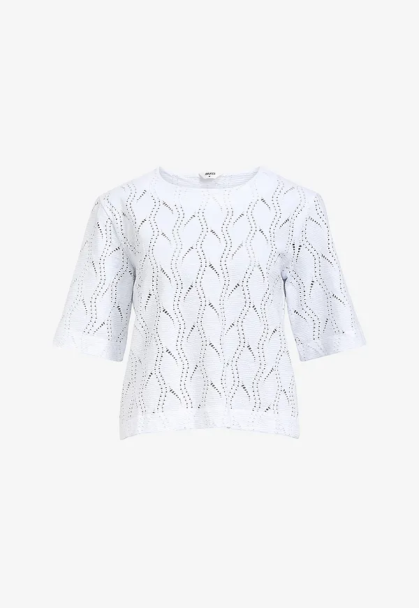 Object - Topp objAva 2/4 LO O-neck - Vit