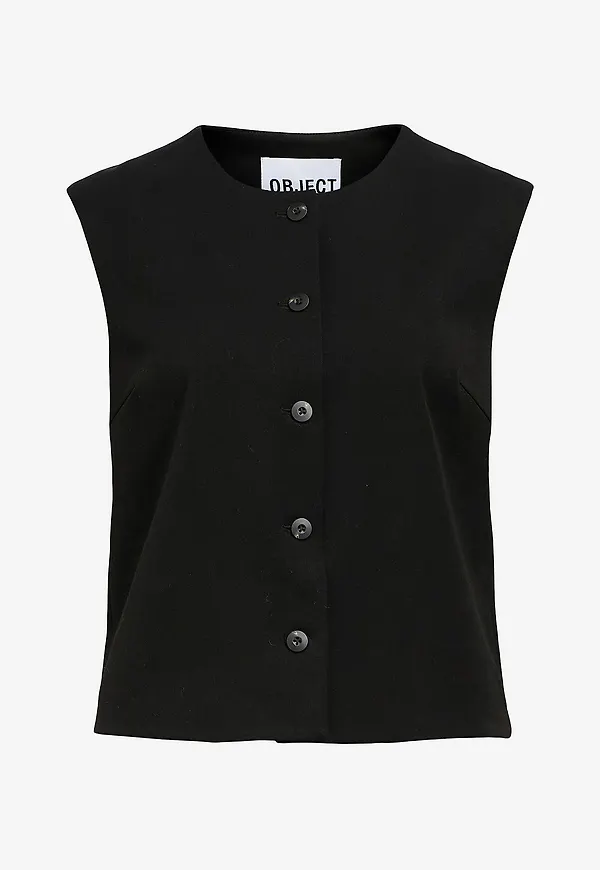 Object - Väst objLisa RE Waistcoat Div - Svart