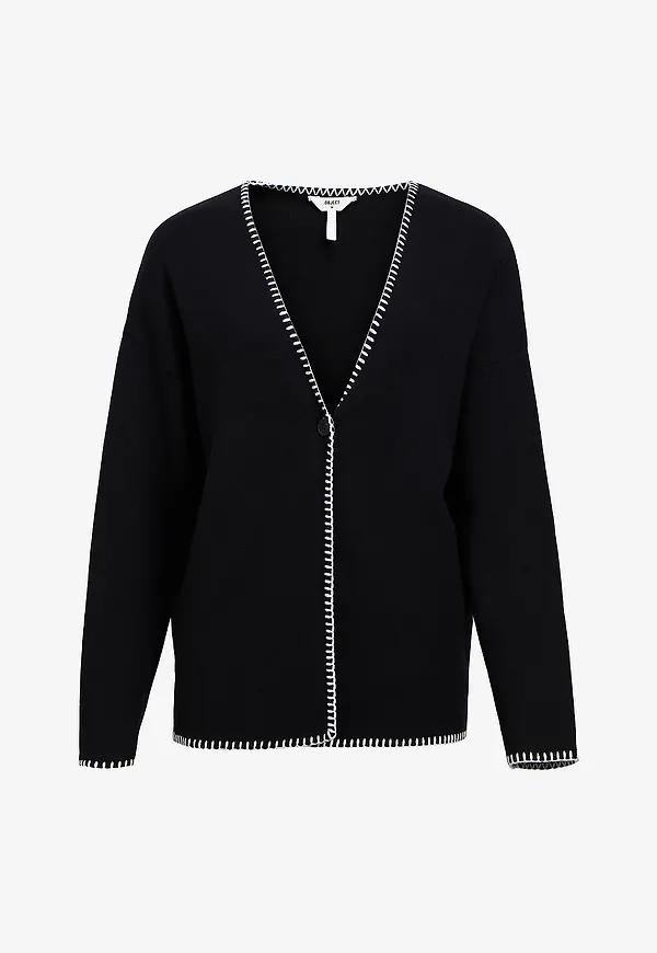 Object - Cardigan objReynard LS Stich - Svart