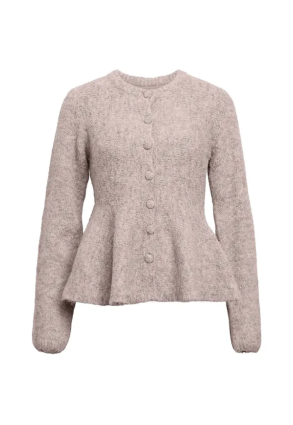Object - Cardigan objSaggia RE LS Peplum - Beige