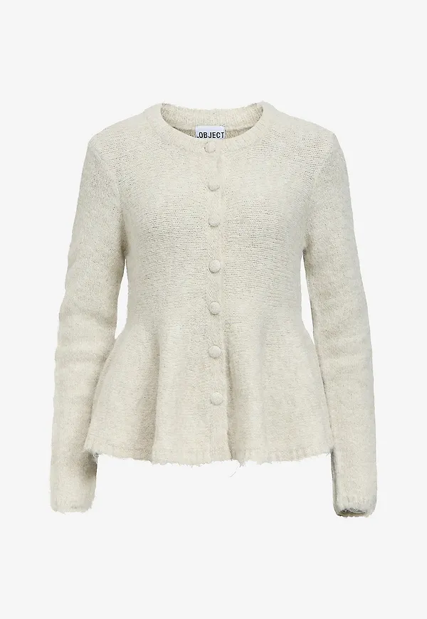 Object - Cardigan objSaggia RE LS Peplum - Vit