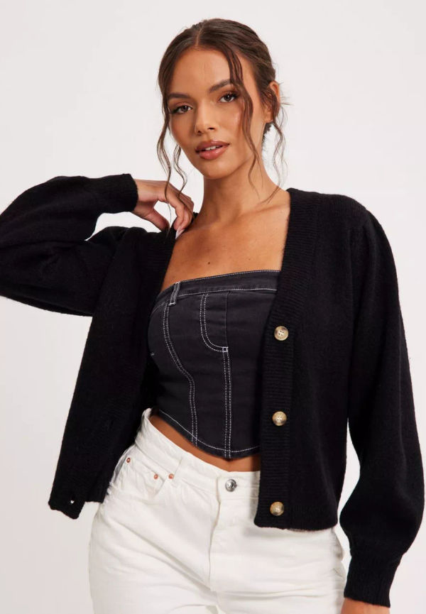 Object Collectors Item - Cardigans & Koftor - Black - Objeve Nonsia L/S Short Cardigan No - Tröjor