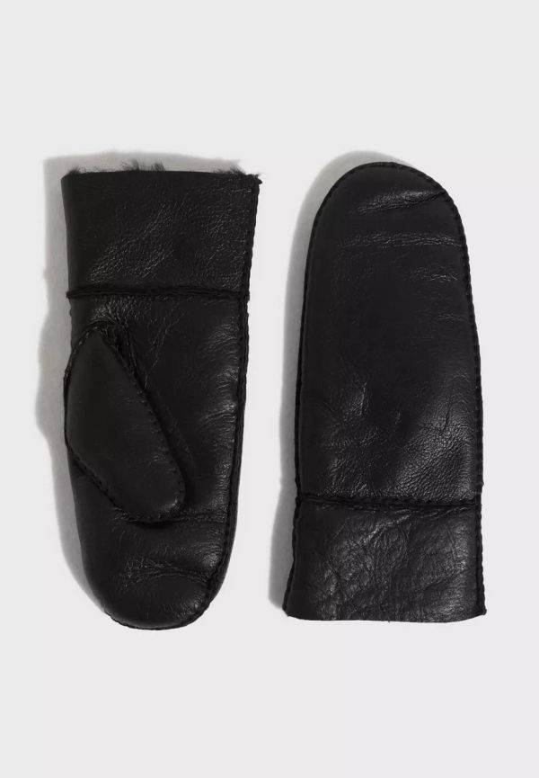 Object Collectors Item - Handskar - Black - Objcama Leather Mittens 122 - Handskar & Vantar