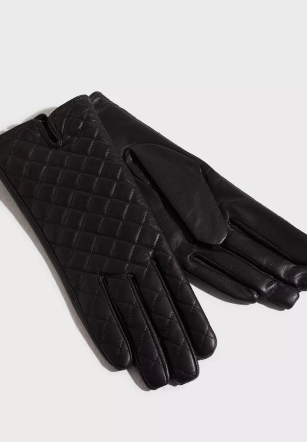 Object Collectors Item - Handskar - Black - Objcammi Quilted Leather Gloves 122 - Handskar & Vantar