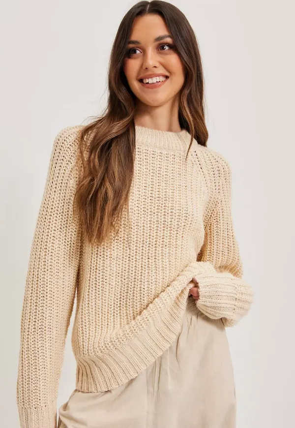 Object Collectors Item - Sandshell - Objjamalia L/S Knit O-Neck Pullover