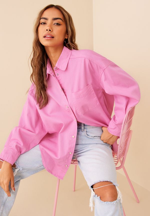 Object Collectors Item - Skjortor - Begonia Pink - Objdaniella Denim Shirt 120 - Blusar & Skjortor - shirts