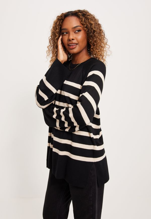 Object Collectors Item - Stickade tröjor - Black Sandshell - Objester Ls Knit Top Noos - Tröjor - Knitted sweaters