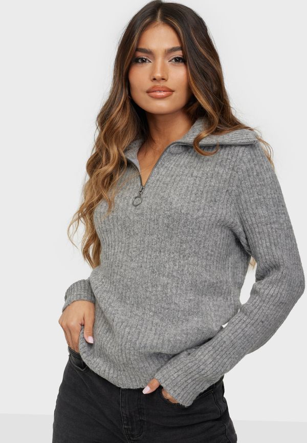 Object Collectors Item - Stickade tröjor - Light Grey Melange - Objrachel L/S Knit Pullover Noos - Tröjor - Knitted sweaters
