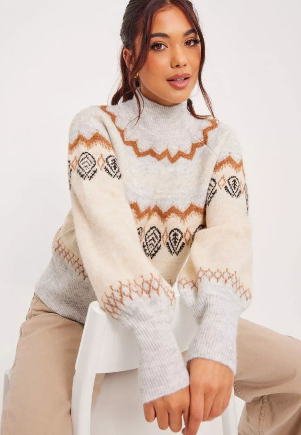 Object Collectors Item - Stickade tröjor - Light Grey Melange Chipmunk - Objnoella L/S Knit Pullover PB12 - Tröjor - Knitted sweaters