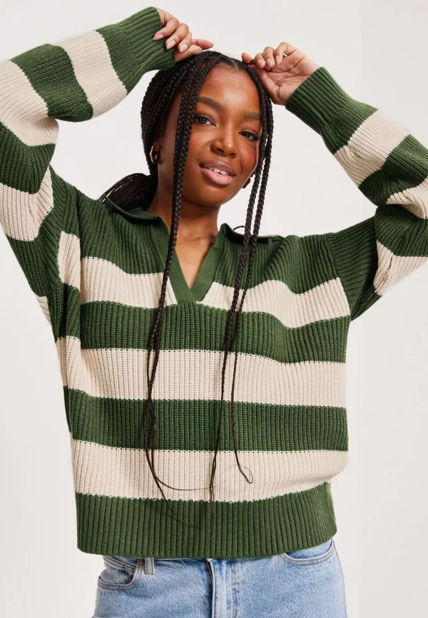Object Collectors Item - Stickade tröjor - Vineyard Green Sandshell - Objhella L/S Knit Pullover PB13 - Tröjor - Knitted sweaters