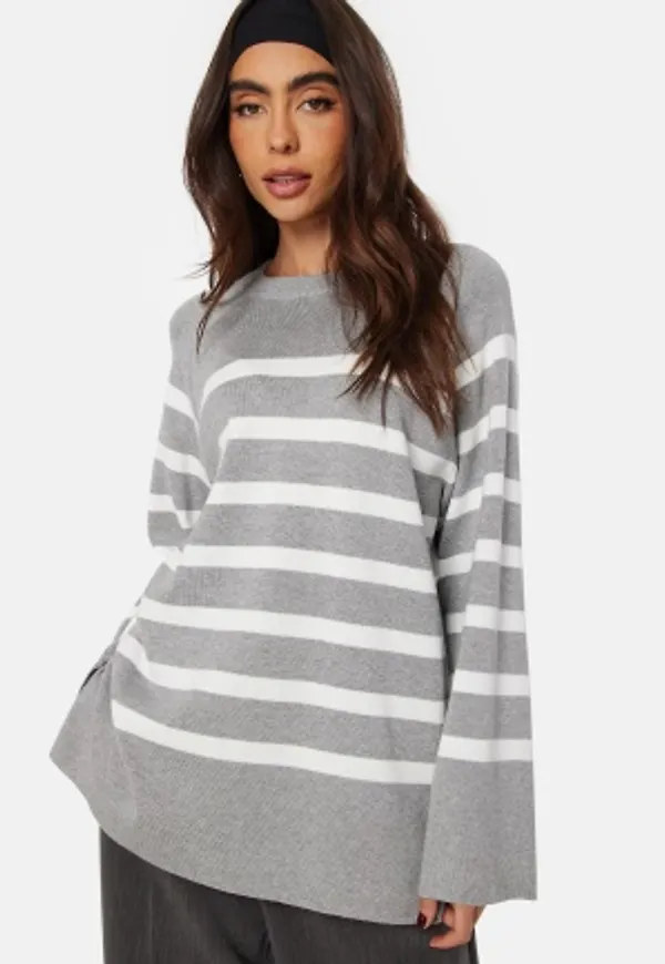 Object Collectors Item Ester LS Knit Top Light Grey Melange S M