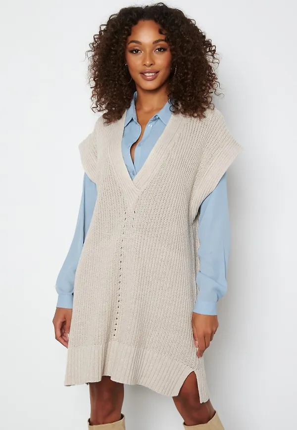 Object Collectors Item Halsey Knit Waistcoat Silver Gray M