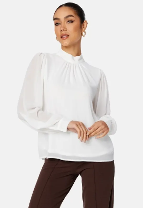 Object Collectors Item Mila L/S High Neck Top Cloud Dancer 38