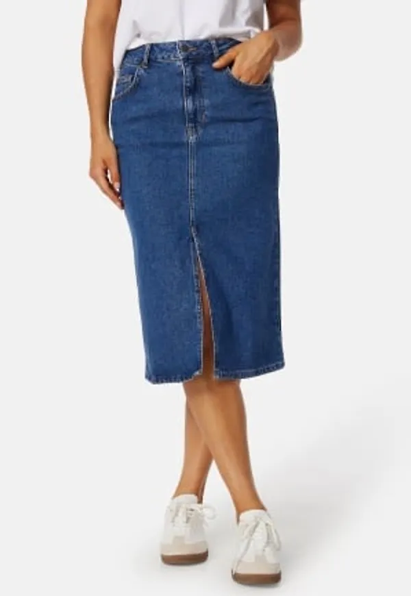 Object Collectors Item Objellen Midi Denim Skirt Medium Blue Denim L
