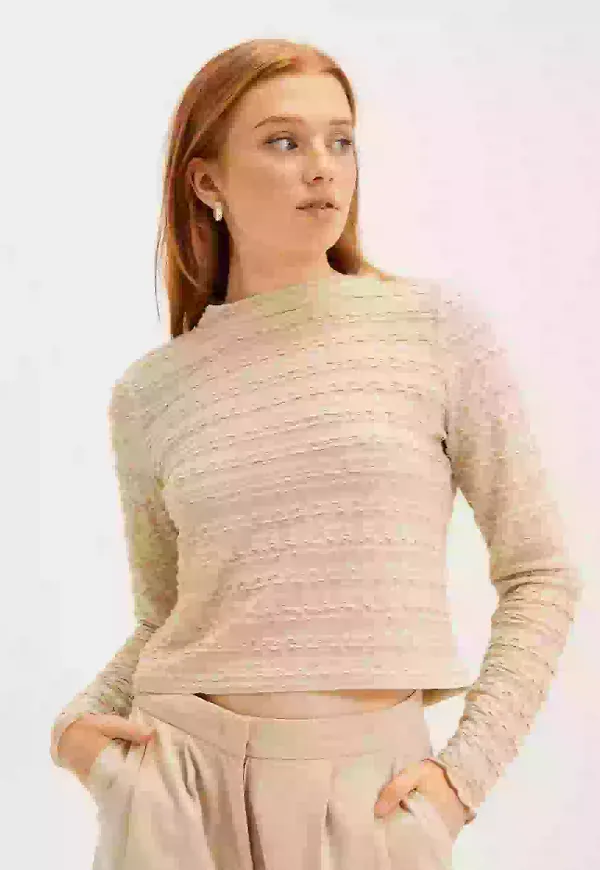 Object Collectors Item Objruna L/S Top 124 Festblusar Sandshell