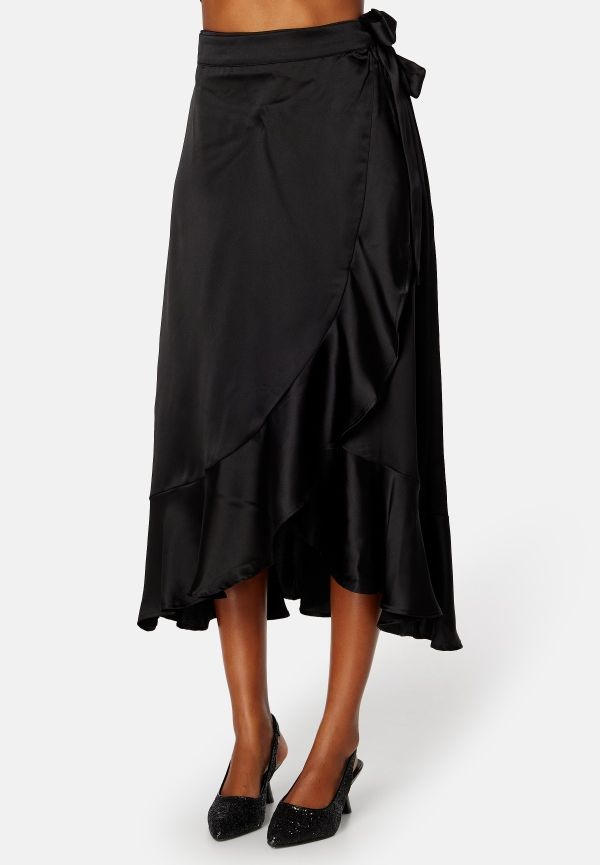 Object Collectors Item Sateen Wrap Skirt A Fair Black 40