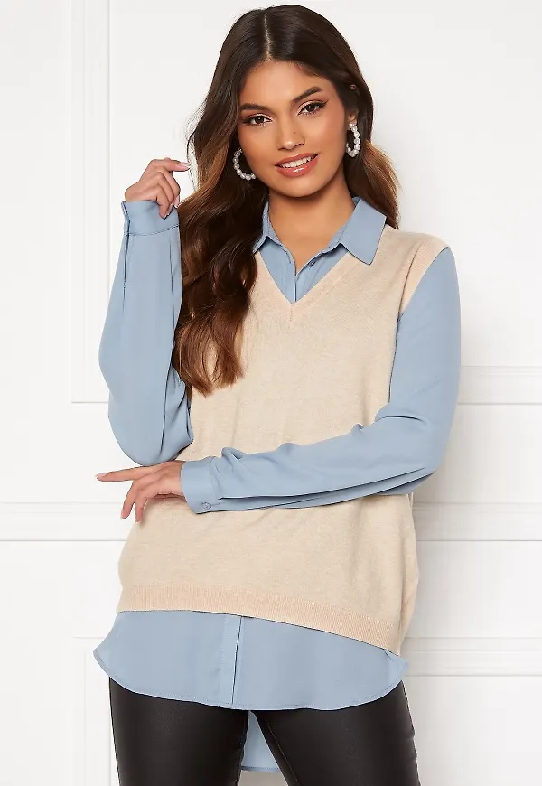 Object Collectors Item Thess S/L Knit Waistcoat Sandshell S