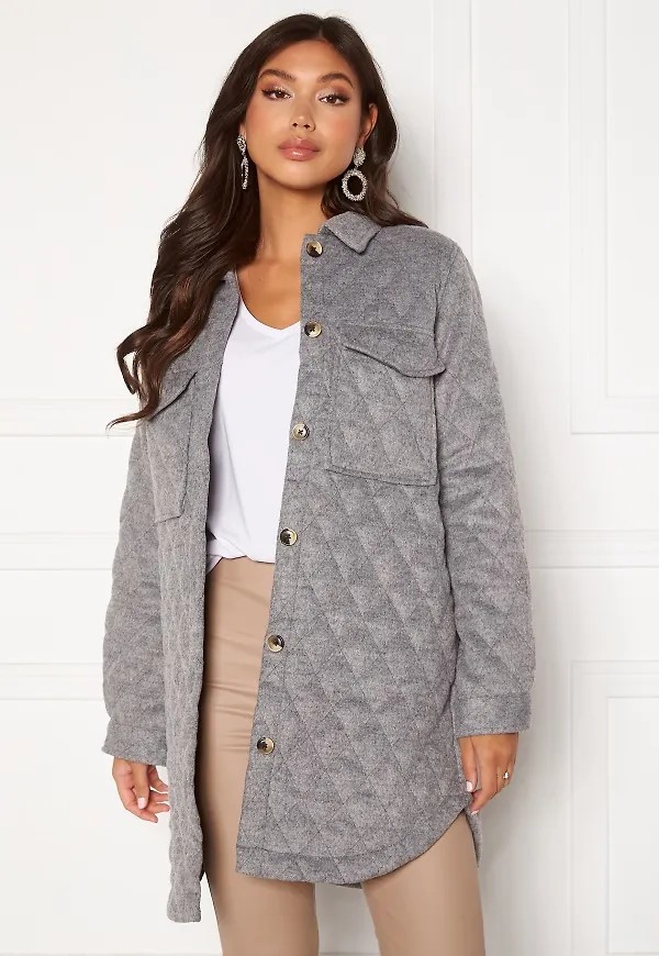 Object Collectors Item Vera owen long quilt jacket Medium Grey Melange 40