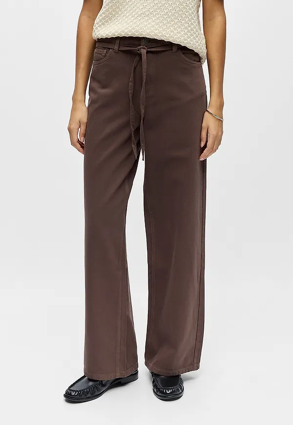 Object - Jeans Objrosie Mw Wide Jeans - Brun