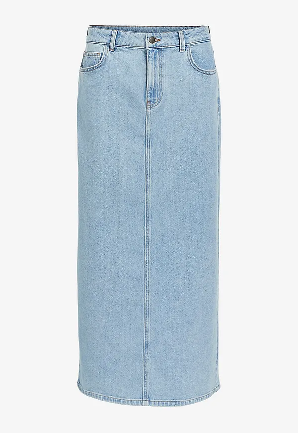 Object - Jeanskjol objEllen MW Long Denim Skirt - Blå