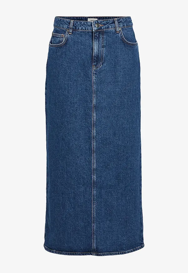Object - Jeanskjol objEllen MW Long Denim Skirt - Blå