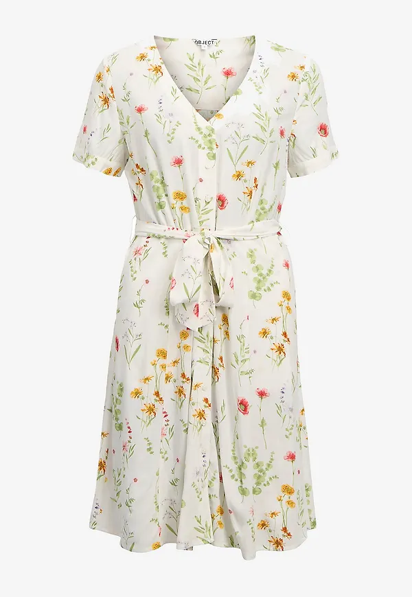 Object - Klänning objLorena S/S Short Dress Rep - Vit – Ellos