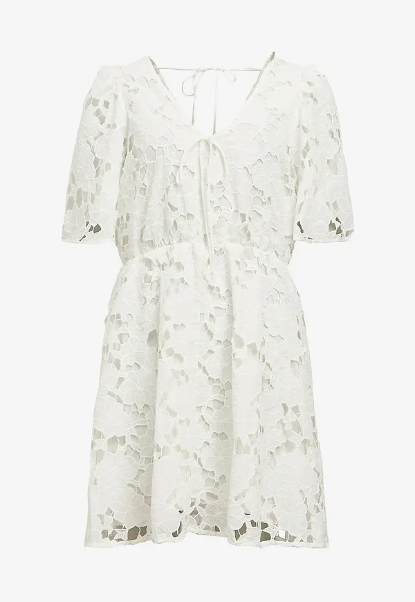Object - Klänning objNellie RE S/S V-neck Dress 138 - Vit – Ellos