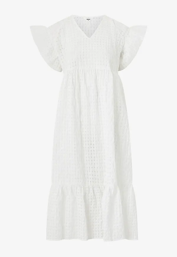 Object - Klänning objVita S/S Long Dress Rep - Vit – Ellos