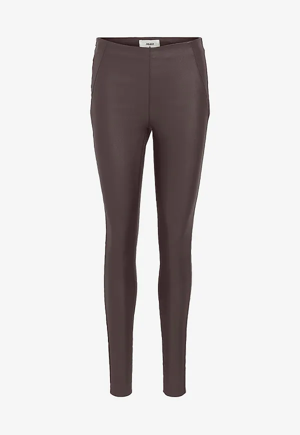 Object - Leggings objBelle MW Coated Leggings - Brun