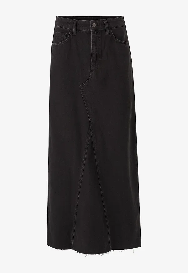 Object - Maxikjol objHarlow Long Denim Skirt - Svart