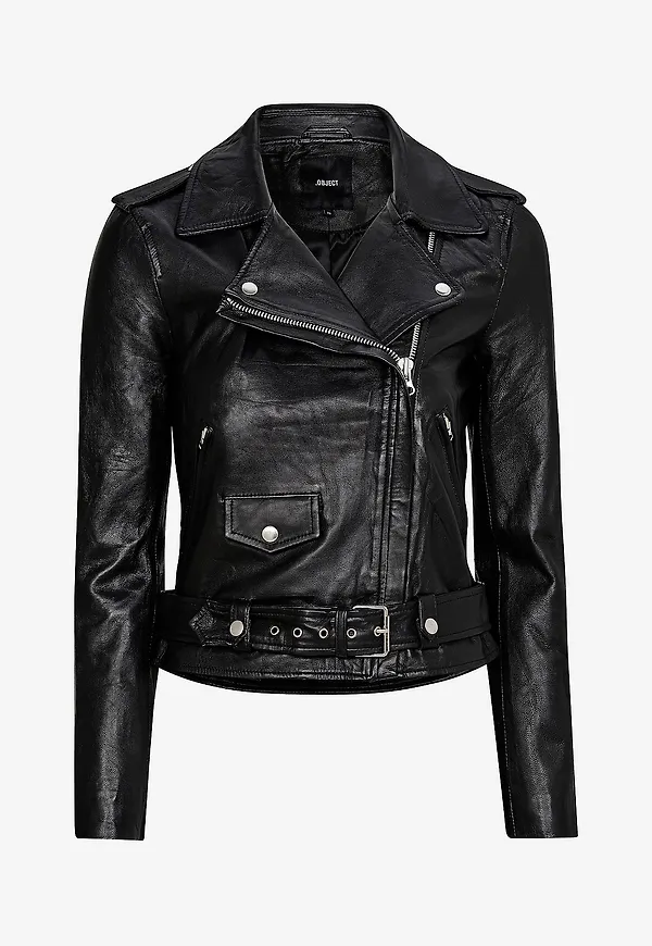 Object - Skinnjacka objNandita Leather Jacket - Svart