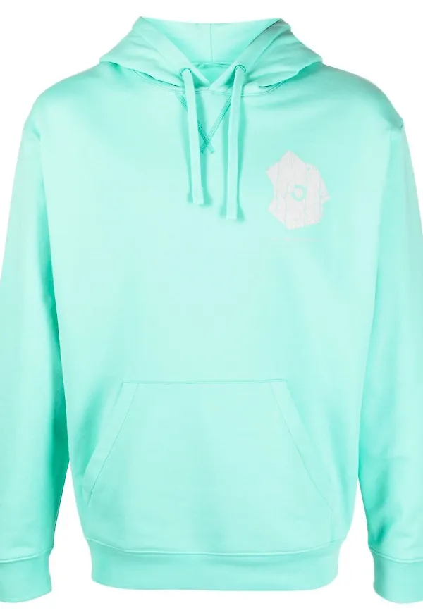 OBJECTS IV LIFE hoodie med abstrakt tryck - Grön