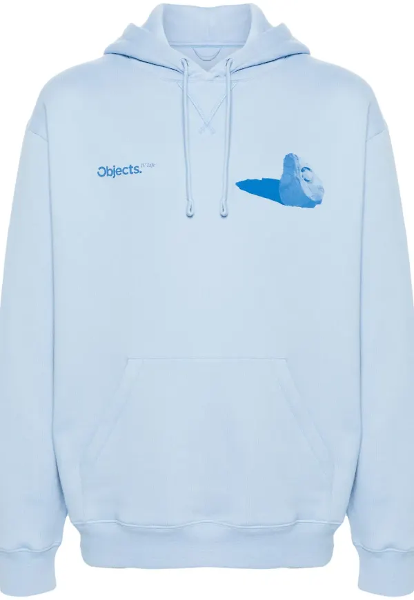 OBJECTS IV LIFE hoodie med tryck - Blå