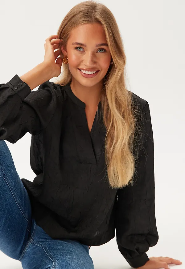 Objjohnson Re L/S V-NECK TOP