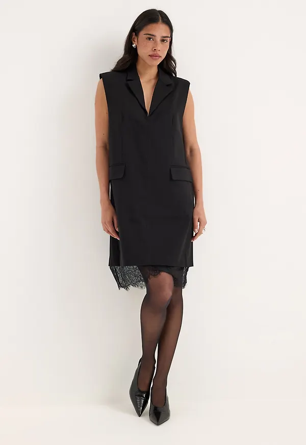 Objlisa S/L RE SHORT LACE DRESS – Bubbleroom