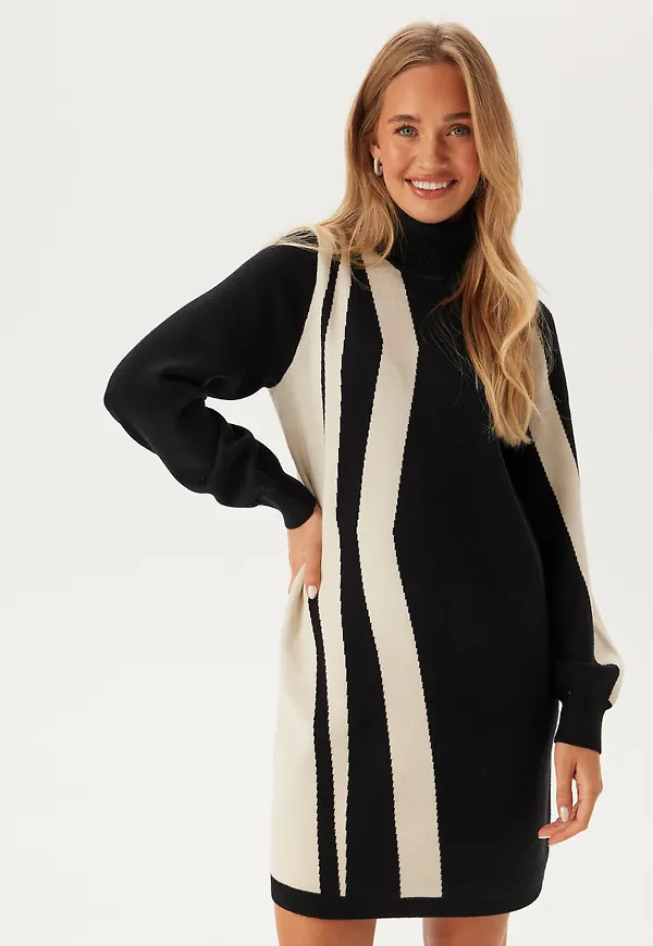 Objray L/S Knit Rollneck Dress