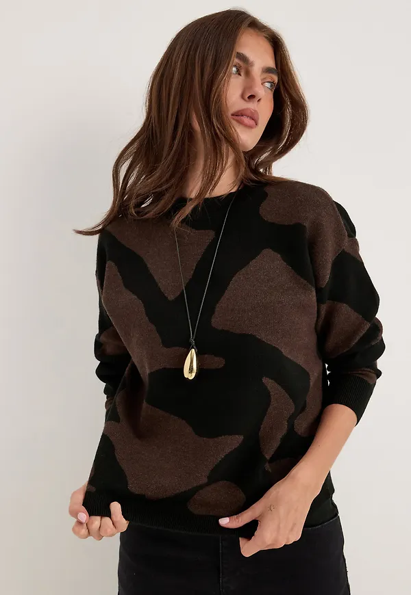 Objray Lo L/S KNIT PULLOVER AOP