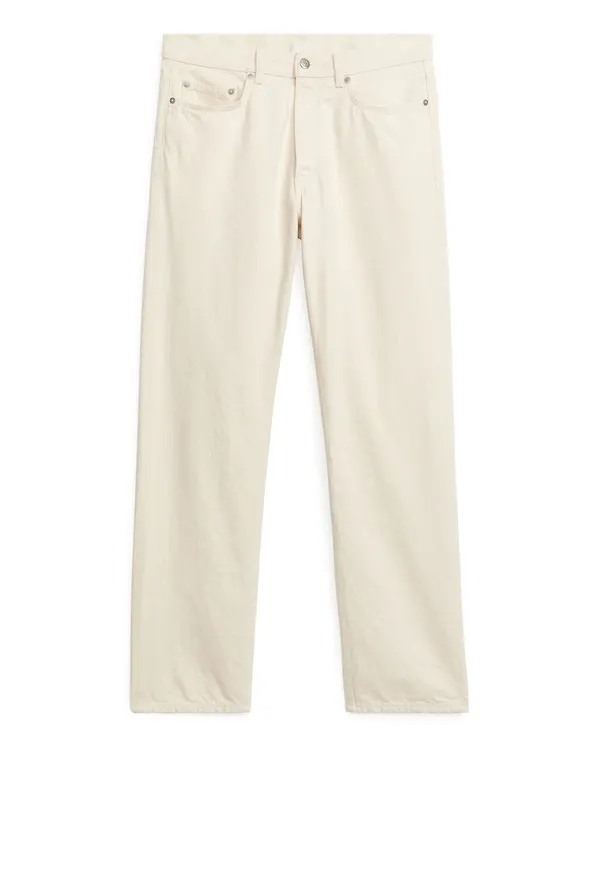 OCEAN Loose Straight Jeans - Beige