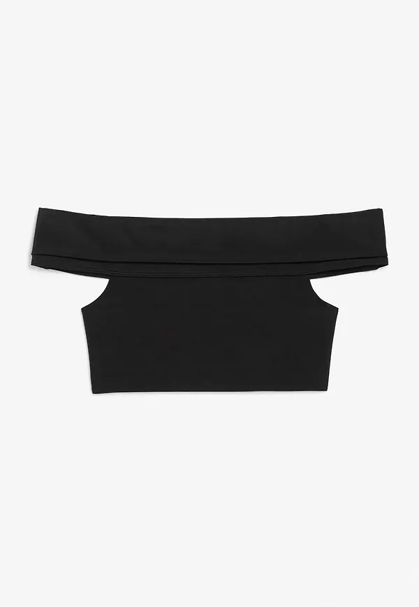 Off-the-shoulder bikini top - Black
