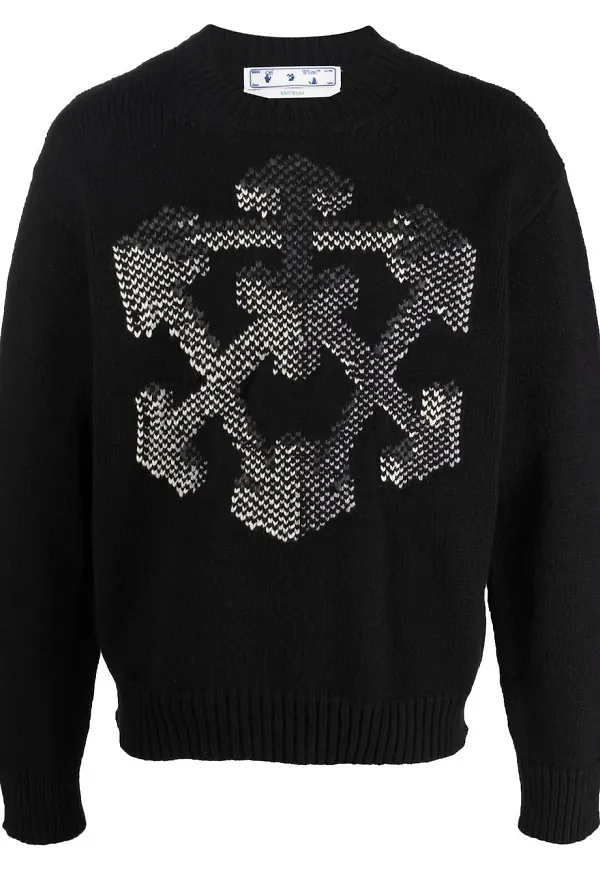 Off-White 3D Arrow stickad tröja - Svart