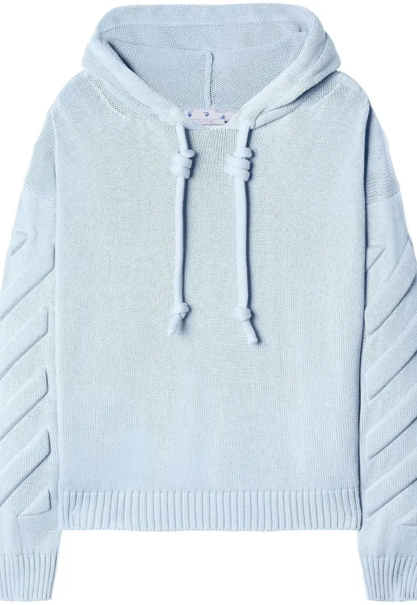 Off-White 3D Diag stickad hoodie - Blå